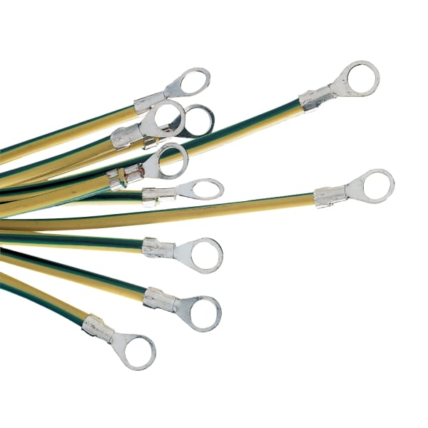 SCHNEIDER ELECTRIC - Erdungsband, Ø 6mm2, Länge 220mm, Ösenloch 6,4mm. Verpackungsgröße: 10.