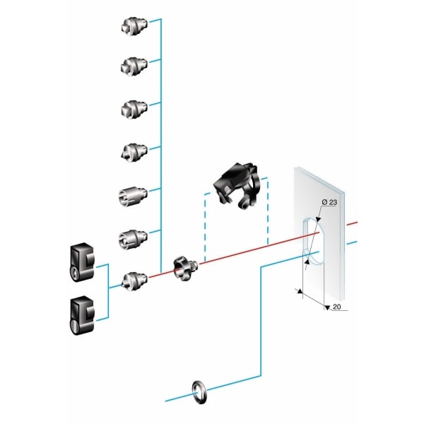 SCHNEIDER ELECTRIC - Doppelbarteinsatz 5mm für großes Schild (ohne Griff)