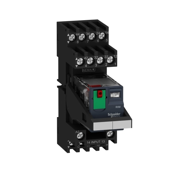 SCHNEIDER ELECTRIC - Zelio RXM Relais mit LTB und gemischter Klemmleiste, 4 Wechsler, 6A 230VAC