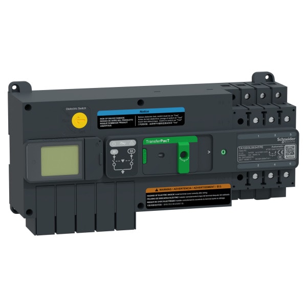 SCHNEIDER ELECTRIC - TransferPacT Active TA100, automatische Netzumschaltung, 63A, 3P, LCD, 400VAC