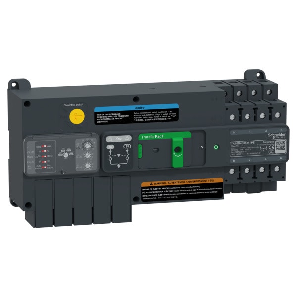 SCHNEIDER ELECTRIC - TransferPacT TA100, automatische Netzumschaltung 50A, 4P, Drehknopf, 400VAC