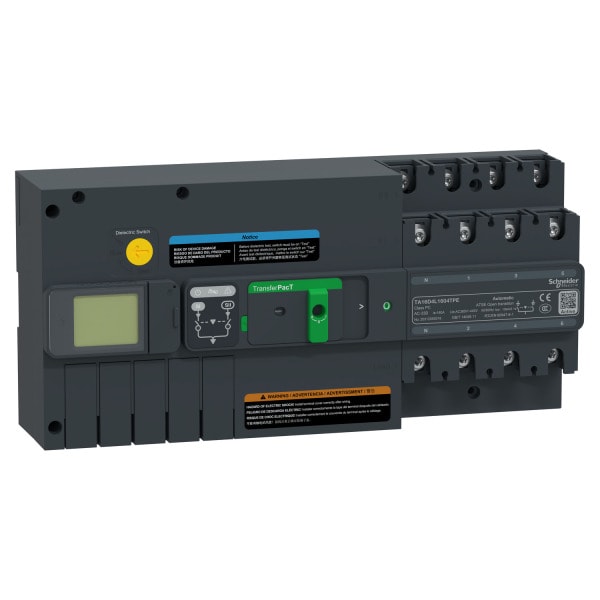 SCHNEIDER ELECTRIC - TransferPacT Active TA160, automatische Netzumschaltung, 160A, 4P, LCD, 400VAC