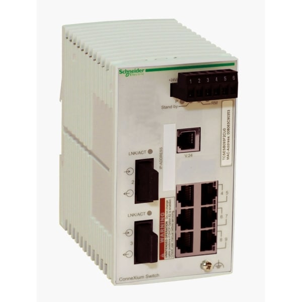 SCHNEIDER ELECTRIC - ConneXium Basic Managed Switch -  6 Ports für Kuper (6TX 10/100 Mbit/s) + 2 für Glasfaser Multimode (2FX-MM 100 Mbit/s)