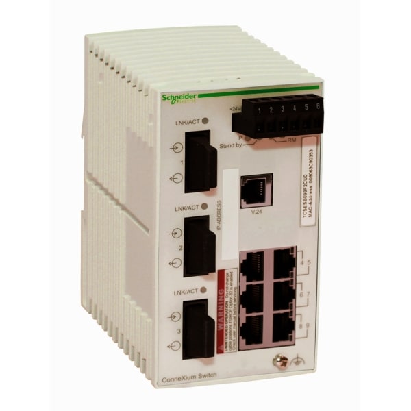 SCHNEIDER ELECTRIC - ConneXium Basic Managed Switch - 6 Ports für Kuper (6TX 10/100 Mbit/s) + 3 für Glasfaser Multimode (3FX-MM 100 Mbit/s)