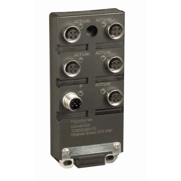 SCHNEIDER ELECTRIC - ConneXium Unmanaged Switch IP67 - 5 Ports für Kupfer M12 (10/100 Mbit/s), 24 V DC