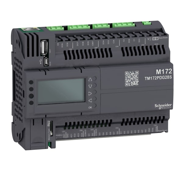 SCHNEIDER ELECTRIC - SPS-Steuerung, Modicon M172 Performance, Display, 28 E/A, Ethernet, Modbus, BACnet, Webvisu, 24 VAC/DC, 2 SSR