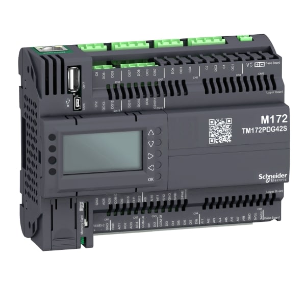 SCHNEIDER ELECTRIC - SPS-Steuerung, Modicon M172 Performance, Display, 42 E/A, Ethernet, Modbus, BACnet, Webvisu, 24 VAC/DC, 2 SSR