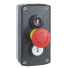 SCHNEIDER ELECTRIC - Aufbaugehäuse, Harmony XALD, Kunststoff, dunkelgrau, 2 Drucktaster, 1 Pilzdrucktaster, O, Pfeile Auf-Ab, 22mm, 2Ö+1S