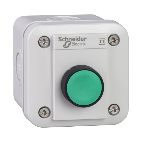 SCHNEIDER ELECTRIC - Aufbaugehäuse, Harmony XALE, Kunststoff, hellgrau, 1 Drucktaster, grün, 22mm, 1S