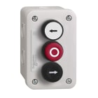 SCHNEIDER ELECTRIC - Aufbaugehäuse, Harmony XALE, Kunststoff, hellgrau, 3 Drucktaster, weiß, rot, schwarz, O, Pfeile Auf-Ab, 22mm, 2S+ 1Ö