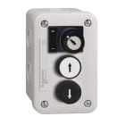 SCHNEIDER ELECTRIC - Aufbaugehäuse, Harmony XALE, Kunststoff, hellgrau, 2 Drucktaster, Pfeile Auf-Ab, 1 Schlüsselschalter, 22mm, 3S