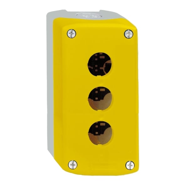 SCHNEIDER ELECTRIC - Leergehäuse, Harmony XALK, Kunststoff, hellgrau, gelb, 3 Bohrungen, 22mm