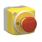 SCHNEIDER ELECTRIC - Aufbaugehäuse, Harmony XALE, Kunststoff, 1 Not-Aus-Schalter, 2Ö+1S, beleuchtbares Schild, 2 LEDs, weiß, rot