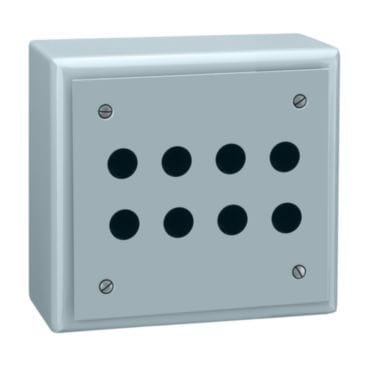 SCHNEIDER ELECTRIC - Aufbaugehäuse, leer, XB2-S, Metall, 8 Bohrungen in 4 Spalten