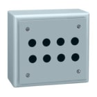 SCHNEIDER ELECTRIC - Aufbaugehäuse, leer, XB2-S, Metall, 8 Bohrungen in 4 Spalten