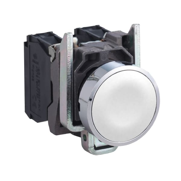 SCHNEIDER ELECTRIC - Drucktaster, Harmony XB4, Metall, 22mm, weiß, unbeschriftet, tastend, Schraubklemme, 1S