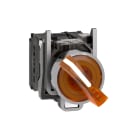 SCHNEIDER ELECTRIC - Leuchtwahlschalter, Harmony XB4, Metall, 22mm, orange, universelle LED, 2 Stellungen, 1S+1Ö, 230-240V AC