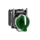 SCHNEIDER ELECTRIC - Leuchtwahlschalter, Harmony XB4, Metall, 22mm, grün, universelle LED, 3 Stellungen, 1S+1Ö, 110-120V AC