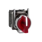 SCHNEIDER ELECTRIC - Leuchtwahlschalter, Harmony XB4, Metall, 22mm, rot, universelle LED, 3 Stellungen, 1S+1Ö, 24V ACDC