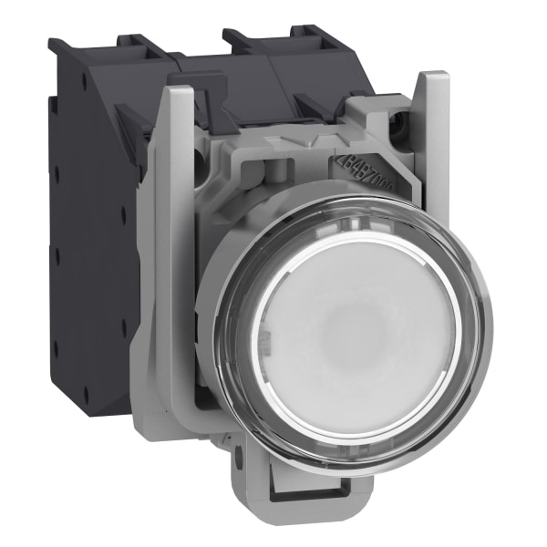 SCHNEIDER ELECTRIC - Leuchtdrucktaster, Harmony XB4, Metall, weiss, Ø22mm, 4...254 V AC/DC, 1 S, ATEX