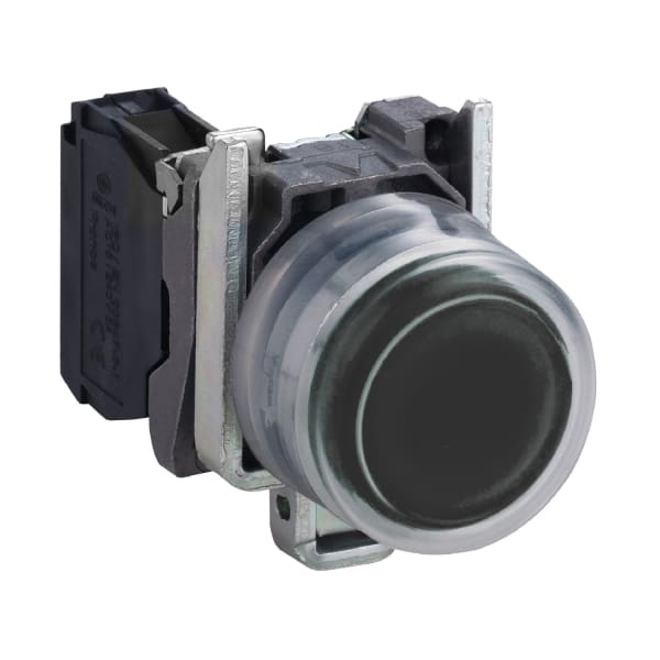 SCHNEIDER ELECTRIC - Drucktaster, Harmony XB4, Metall, 22mm, schwarz, vorstehend, unbeschriftet, tastend, mit Schutzkappe, 1S