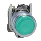 SCHNEIDER ELECTRIC - Leuchtdrucktaster, Harmony XB4, Metall, 22mm, grün, unbeschriftet, tastend, mit Schutzkappe, 1S, 24V ACDC, ATEX