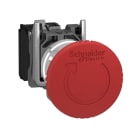 SCHNEIDER ELECTRIC - Not-Aus/Not-Halt-Schalter, Harmony XB4, Metall, 22mm, rot, Pilz 40mm, Drehentriegelung, 1Ö+1Ö mit Überwachungskontakt