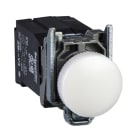 SCHNEIDER ELECTRIC - Leuchtmelder, Harmony XB4, Metall, 22mm, weiß, mit Trafo, Glühlampe BA9s, glatte Kalotte, Schraubklemme, 230V AC