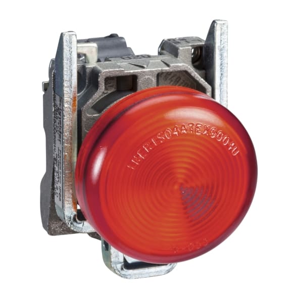 SCHNEIDER ELECTRIC - Leuchtmelder, Harmony XB4, Metall, 22mm, rot, mit Trafo, Glühlampe BA9s, glatte Kalotte, Schraubklemme, 250V
