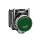 SCHNEIDER ELECTRIC - Leuchtdrucktaster, Harmony XB4, Metall, 22mm, grün, unbeschriftet, universelle LED, glatte Kalotte, 1S+1Ö, 230-240V AC