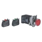 SCHNEIDER ELECTRIC - Leuchtdrucktaster, Harmony XB4, Metall, 22mm, rot, unbeschriftet, Glülampe BA9s, glatte Kalotte, 1S+1Ö, 230V AC