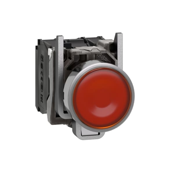 SCHNEIDER ELECTRIC - Leuchtdrucktaster, Harmony XB4, Metall, 22mm, orange, unbeschirftet, universelle LED, glatte Kalotte, 1S+1Ö, 110-120V AC