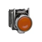 SCHNEIDER ELECTRIC - Leuchtdrucktaster, Harmony XB4, Metall, 22mm, orange, unbeschriftet, universelle LED, glatte Kalotte, 1S+1Ö, 230-240V AC