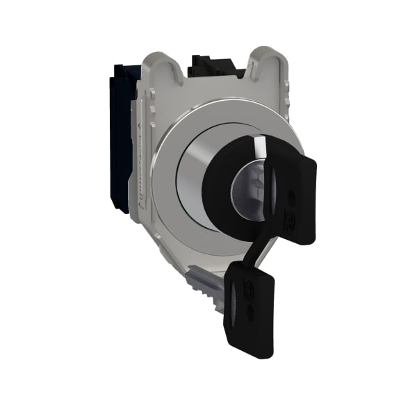 SCHNEIDER ELECTRIC - Schlüsselschalter, Harmony XB4F, Metall, 30mm, schwarz, 3 Stellungen, rastend, Ronis 455, 2S