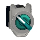 SCHNEIDER ELECTRIC - Leuchtwahlschalter, Harmony XB4F, Metall, 30mm, grün, universelle LED, 2 Stellungen, 1S+1Ö, 24V ACDC