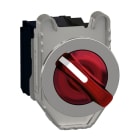 SCHNEIDER ELECTRIC - Leuchtwahlschalter, Harmony XB4F, Metall, 30mm, rot, universelle LED, 2 Stellungen, 1S+1Ö, 230-240V AC