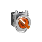 SCHNEIDER ELECTRIC - Leuchtwahlschalter, Harmony XB4F, Metall, 30mm, orange, universelle LED, 2 Stellungen, 1S+1Ö, 24V ACDC