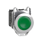 SCHNEIDER ELECTRIC - Leuchtdrucktaster, Harmony XB4F, Metall, 30mm, grün, unbeschriftet, universelle LED, glatte Kalotte, 1S+1Ö, 24V ACDC