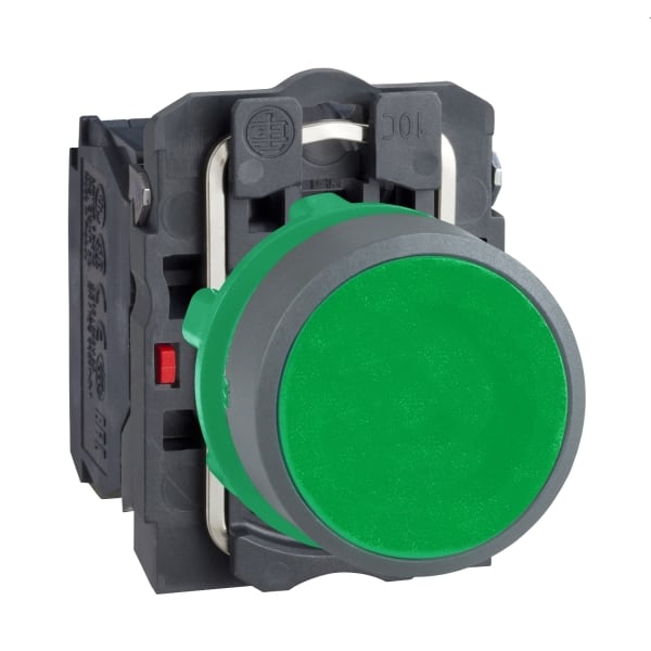 SCHNEIDER ELECTRIC - Drucktaster, Harmony XB5, Kunststoff, hellgrau, grün, unbeschriftet, 22mm, tastend, 1S + 1Ö