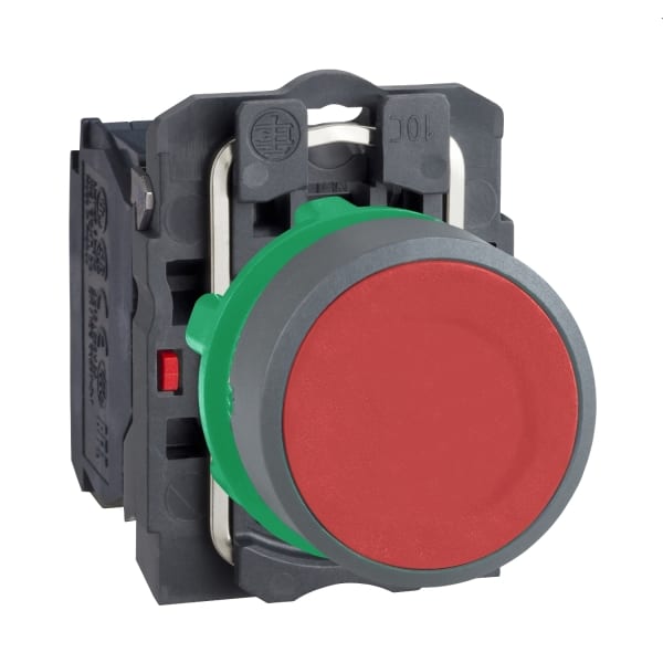 SCHNEIDER ELECTRIC - Drucktaster, Harmony XB5, Kunststoff, hellgrau, rot, unbeschriftet, 22mm, tastend, 1Ö