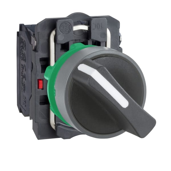 SCHNEIDER ELECTRIC - Wahlschalter, Harmony XB5, Kunststoff, hellgrau, schwarz, 2 Stellungen, 22mm, rastend, 1S + 1Ö
