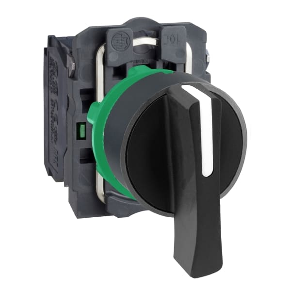 SCHNEIDER ELECTRIC - Wahlschalter, Harmony XB5, Kunststoff, schwarz, 3 Stellungen, langer Knebel, 22mm, rastend, 2S