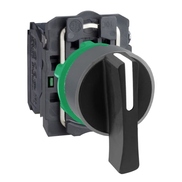 SCHNEIDER ELECTRIC - Wahlschalter, Harmony XB5, Kunststoff, hellgrau, schwarz, 3 Stellungen, langer Knebel, 22mm, rastend, 2S