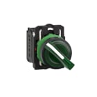 SCHNEIDER ELECTRIC - Leuchtwahlschalter, Harmony XB5, Kunststoff, grün, 22mm, universelle LED, 2 Stellungen, 1S + 1Ö, 110-120V AC