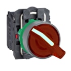 SCHNEIDER ELECTRIC - Leuchtwahlschalter, Harmony XB5, Kunststoff, hellgrau, rot, 22mm, universelle LED, 2 Stellungen, 1S + 1Ö, 230-240V AC