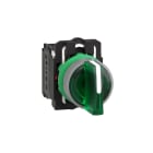 SCHNEIDER ELECTRIC - Leuchtwahlschalter, Harmony XB5, Kunststoff, hellgrau, grün, 22mm, universelle LED, 3 Stellungen, 1S + 1Ö, 24V ACDC