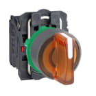 SCHNEIDER ELECTRIC - Leuchtwahlschalter, Harmony XB5, Kunststoff, hellgrau, orange, 22mm, universelle LED, 3 Stellungen, 1S + 1Ö, 110-120V AC