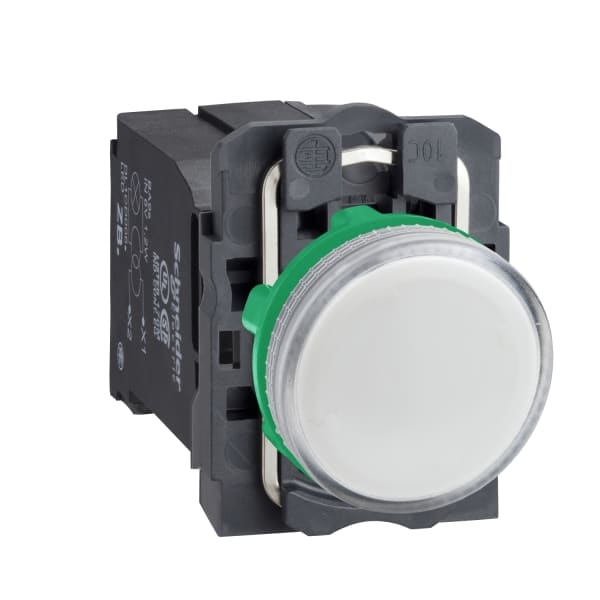 SCHNEIDER ELECTRIC - Leuchtmelder, Harmony XB5, Kunststoff, weiß, 22mm, BA9s Glühlampe, glatte Kalotte, 230V AC