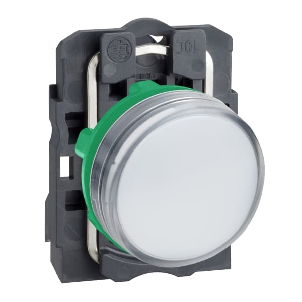 SCHNEIDER ELECTRIC - Leuchtmelder, Harmony XB5, Kunststoff, weiß, 22mm, universelle LED, glatte Kalotte, 230-240V AC