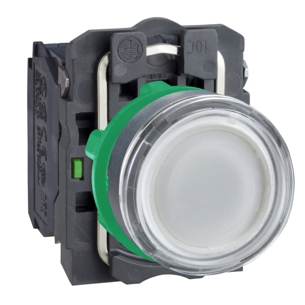 SCHNEIDER ELECTRIC - Leuchtdrucktaster, weiß, flach, 1S+1Ö, tastend, +BA 9s 250V 2,4W